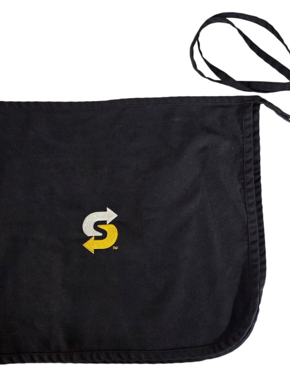 🔥4/$20 Subway Half Waist Apron Black -One Size Restaurant Uniform -Tie Back